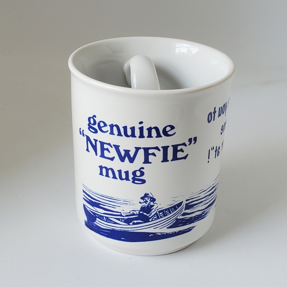 Genuine "Newfie" Mug Cup Funny Gag Gift Handle Inside Silly Newfoundland Vtg Mug